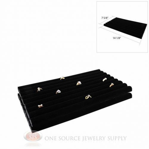 (2) Ring Display Black Velvet Continuous Row Slot Jewelry Travel Tray Insert