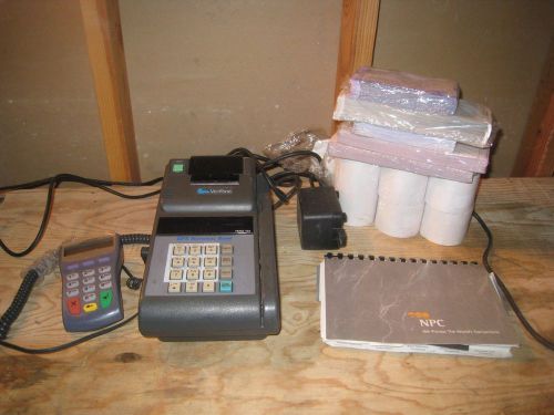 VERIFONE TRANZ 460 CREDIT CARD PROCESSING TERMINAL + POWER CORD &amp; Thermal Paper