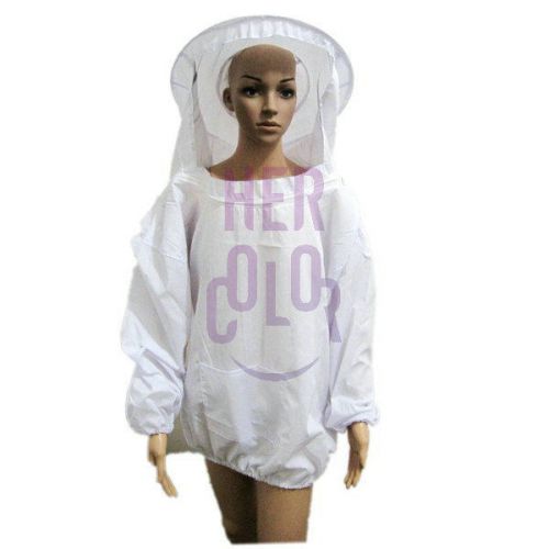 Beekeeping Bee integrated Veil Hood Protection Suit Clothes White Free Size