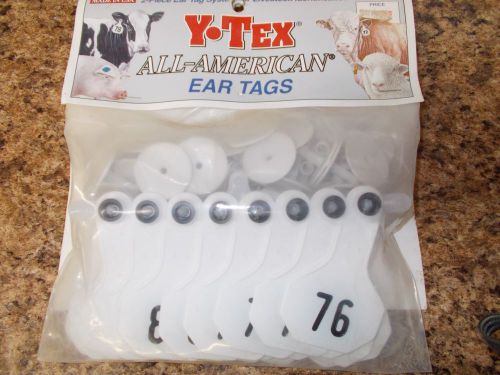 Y-Tex All-American Small Numbered Ear Tags #76-100 - MULTIPLE COLORS!!