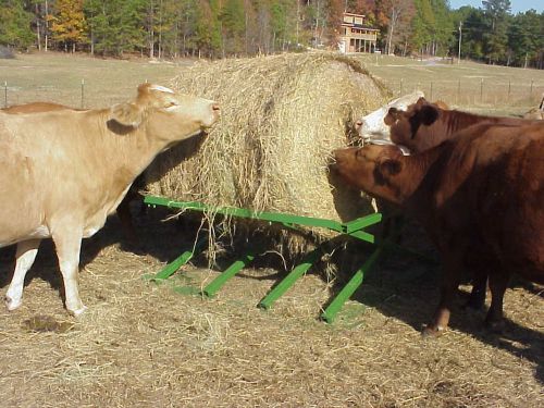 Blueprints for heavy duty round bale hay feeders for horses and cows for sale
