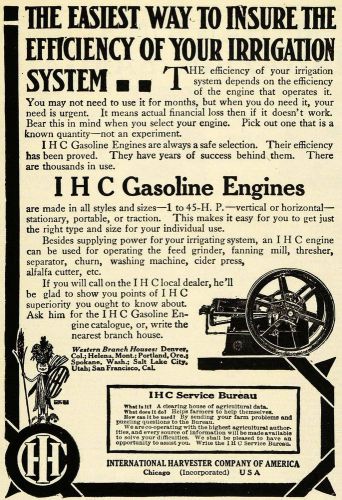 1910 Ad I H C Gasoline Engines International Harvester America Farming PM3