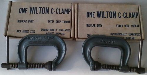 2 VINTAGE WILTON 402 C CLAMPS USA MADE DROP FORGED STEEL NEW IN BOX VISE GREEN