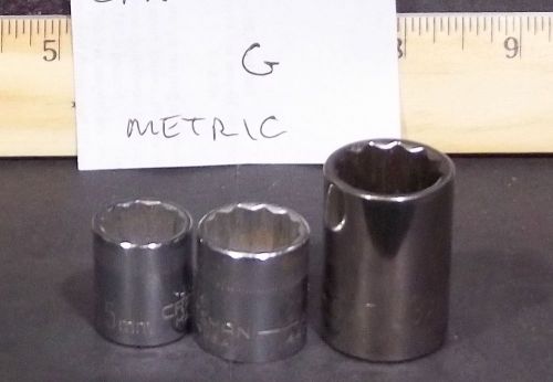Craftsman Sockets G Series (1) 1/2&#034; Drive + (2) 3/8&#034; Drive - Metric