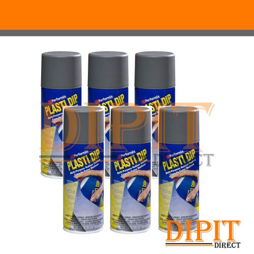 Performix Plasti Dip Matte Gunmetal Gray 6 Pack Rubber Coating Spray 11oz Cans