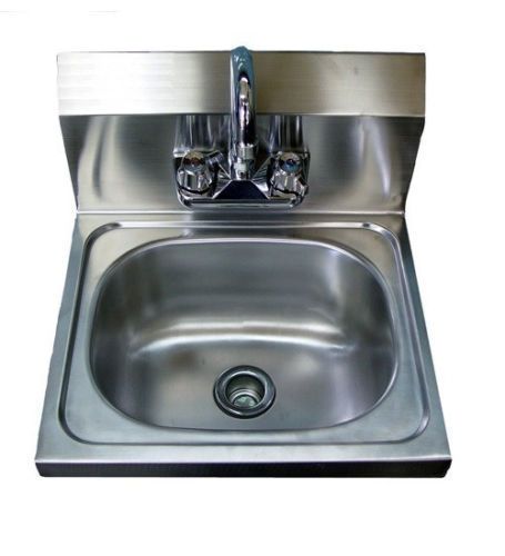 Wall-Mount Hand Sink w/ Faucet 17 x 12 - Commercial Kitchen Stainless Steel