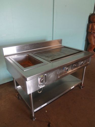 &#034; wells&#034; heavy duty s.s. commercial 34&#034; electric griddle w/ built in hot well for sale