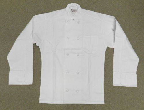 Uncommon Threads 403 Cloth Knot Button Uniform Chef Coat Jacket White Small New