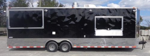 Concession trailer 8.5&#039;x28&#039;  black - enclosed smoker bbq food catering event for sale