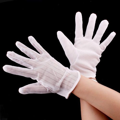 Anti-static anti-skid gloves esd pc computer working white for sale