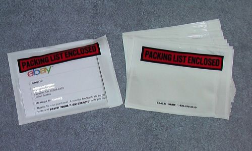 100 Packing List Enclosed Envelope  4.5 x 5.5  Pouch 4 1/2 x 5 1/2 Slip Invoice