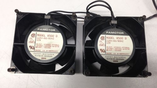 Two (2) papst pamotor md. 8500d115v ac 50/60 hz 12w fan w/ molex type plug for sale