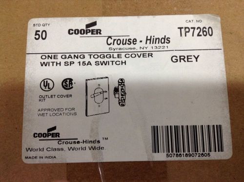 Box Of 50 Crouse-Hinds TP7260 One Gang Weatherproof Toggle Switch with Cover