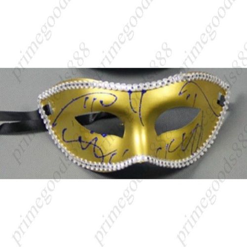 Freak Webcam Mask Flower Design Makeup Costume Ball Party Pattern Gold