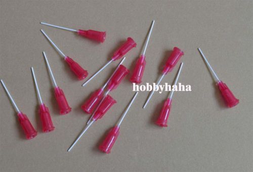 100 pcs 1&#034;   25Ga Red PP Blunt flexible Syringe needle tips