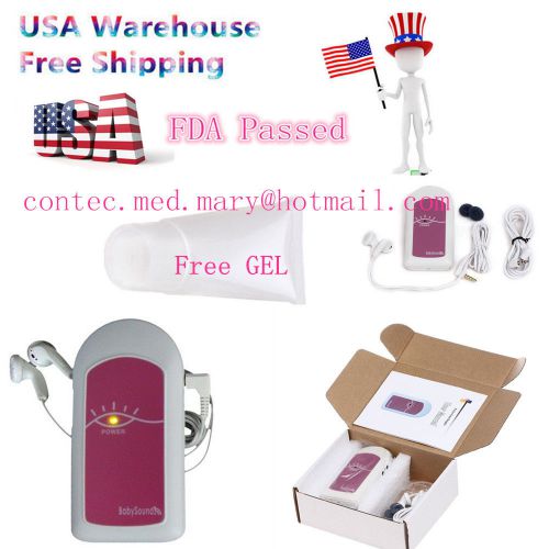 Usa shipment fda prenatal heart monitor,fetal doppler+ free gel+ headset,hot for sale