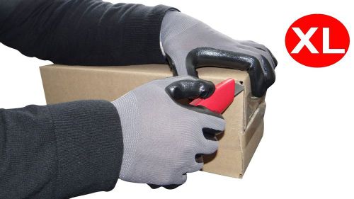 10 dozen nitrile dipped grey nylon disposable industrial work gloves-size xlarge for sale