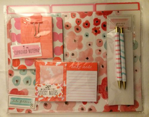 Daily planner target one spot set, folders, mini clipboard, sticky notes, pens for sale