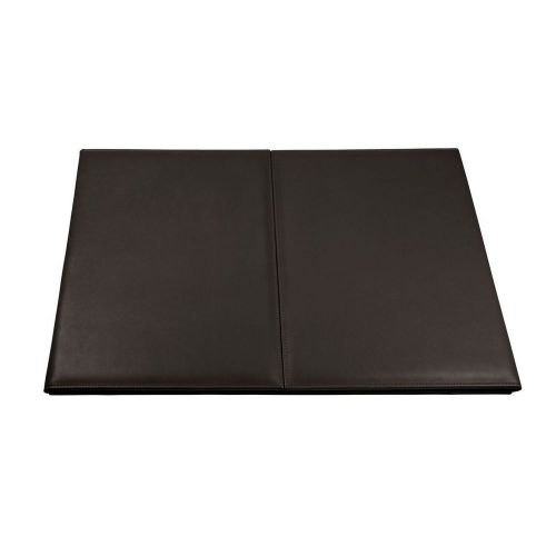LUCRIN - Desk Blotter with flaps 15.7x12.2 inches - Smooth Cow Leather - Brown