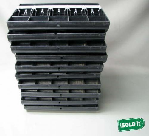 (10) apg cash drawer black plastic money currency sorting pos tray m-15k-5b nr for sale