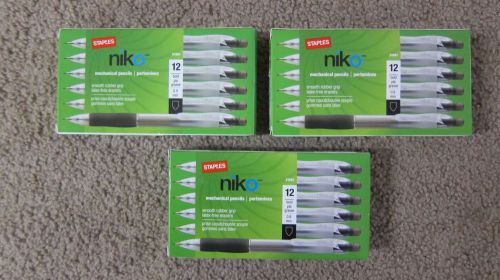 3 Boxes - Staples Niko Mechanical Pencils 0.9mm (12/box)
