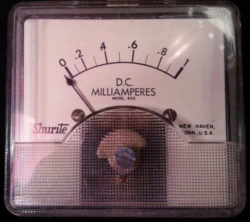 Vintage 1959 shurite milliamperes panel meter range 0-1.0 - never used for sale