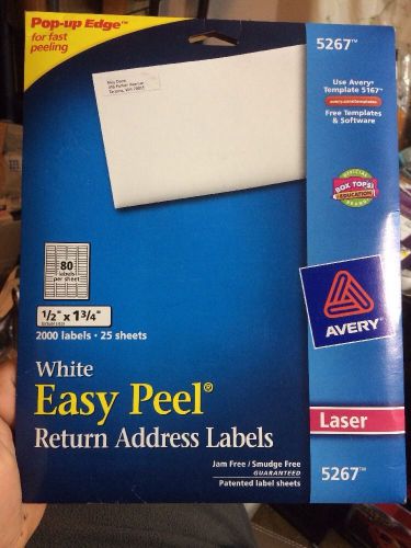 Easy Peel Laser Address Labels, 1/2 x 1-3/4, White, 2000/Pack