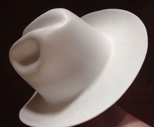 Outlaw cowboy style safety hard hat &#034;white&#034; ratchet susp ansi for sale