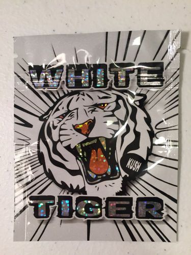 100 White Tiger Empty Mylar Ziplock Bags (Crafts Incense Jewlery)
