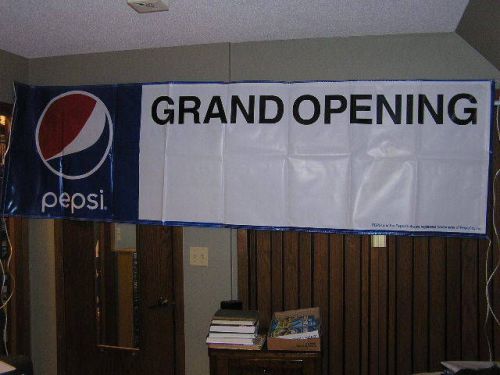 GRAND OPENING PEPSI BANNER about 3&#039; X 10&#039; NEW