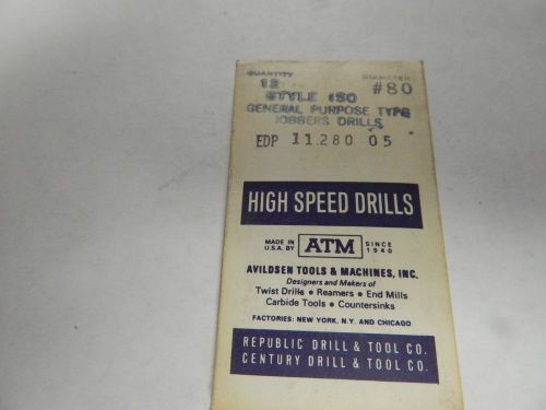 &#034;ATM&#034; Twist Drill Bits  # 80  Lot of 12 Pcs