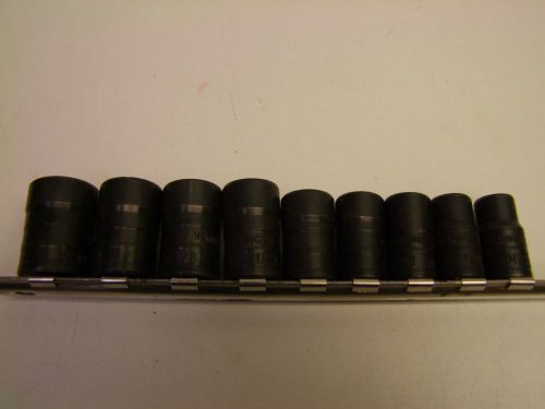 USA 9 Pc 3/8 in. Drive Metric Bolt Extractor Socket Set 10mm-19mm