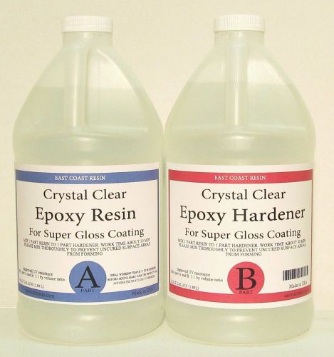CRYSTAL CLEAR EPOXY RESIN 1 Gallon KIT FOR SUPER GLOSS COATING and TABLETOPS