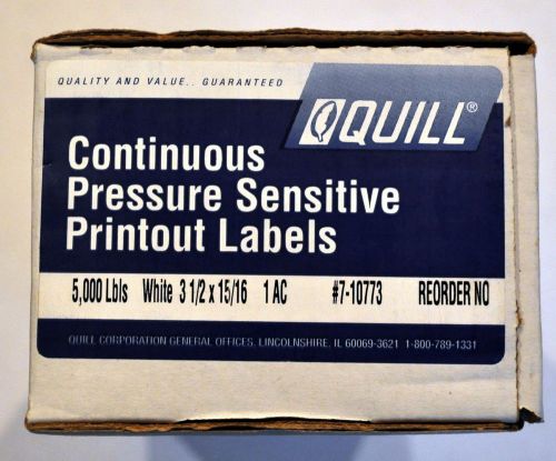Quill 7-10773 Pin Feed Label 3 1/2&#034; x 15/16&#034; White 5,000 (Avery Dennison 30720)