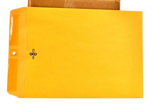 Office Lot of 250 STAPLES Brown Kraft Clasp Gummed Envelopes 9&#034; x 12&#034; NEW