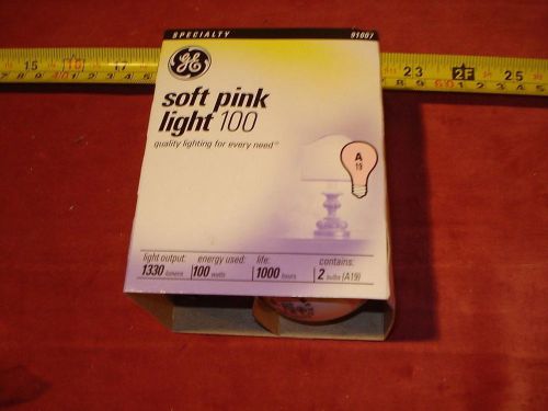 (2324.) GE Bulbs Soft Pink 100W 2-Pk