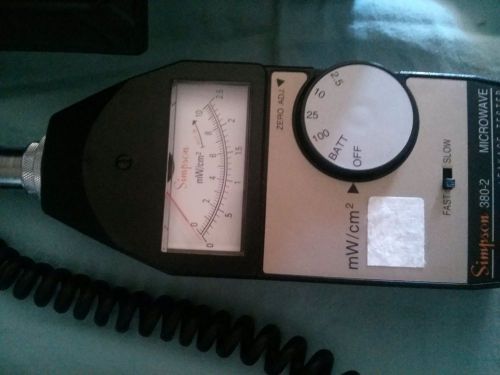 SIMPSON MICROWAVE LEAKAGE TESTER MODEL # 380-2 USED WITH CASE