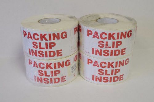 Lot of 2000 &#034;Packing Slip Inside&#034; Stickers Red White DL1181 2&#034; x 4&#034; 2x4