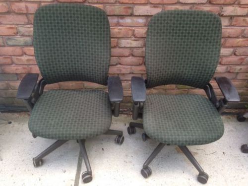 STEELCASE BLACK LEAP OFFICE CHAIR 46216179 Adjustable High Back LOT OF 2 (TWO)