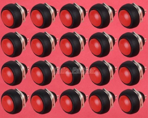 20pcs Red 12mm Waterproof Lockless momentary Push button Mini Round Switch 250V