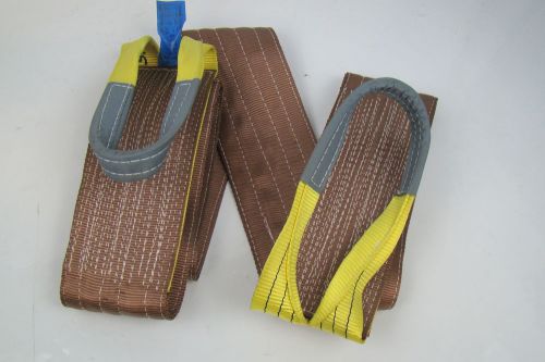 6&#034; x 12&#039; Brown Heavy Duty Nylon Sling Tow Recovery Strap 12,000 lbs Single Ply