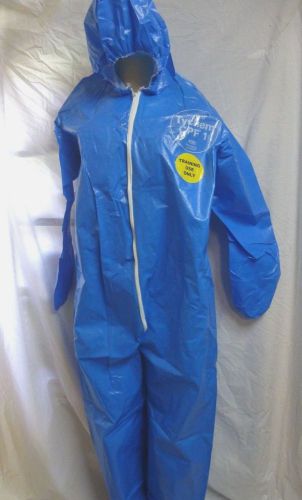 NEW DuPont Protection Tychem CPF1 Haz-Mat Coveralls with Hood - XL Blue
