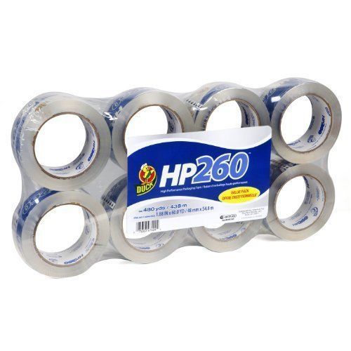 8 Rolls Duck Brand HP260 High Performance 3.1 Mil Packaging Tape 1.88 IN x 60 YD