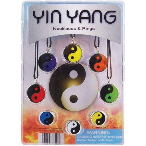 1&#034; YIN YANG COLORFUL MIX ASSORTED JEWELRY for VENDING 250 COUNT BULK
