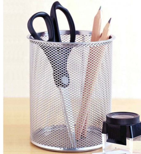 Mesh pencil cup - silver for sale
