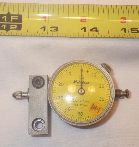 Mitutoyo  0.01-2.5mm Increment Dial Indicator w/ 1.5&#034; Face Used