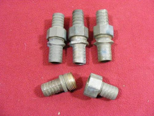 4 - brass hose 3/4&#034; barb coupler slip adapter threaded union for sale
