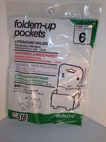 Deflect-O Foldem Up Pocket - 51601 Clear 6 Pack Literature Holder