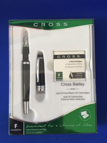 Cross Bailey Fountain Pen w/ 6 Free Cartridges