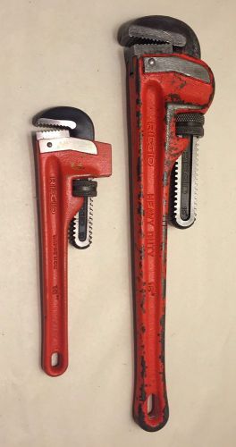 Rigid 2 Heavy Duty Pipe Wrenches 18&#034; &amp; 10&#034;